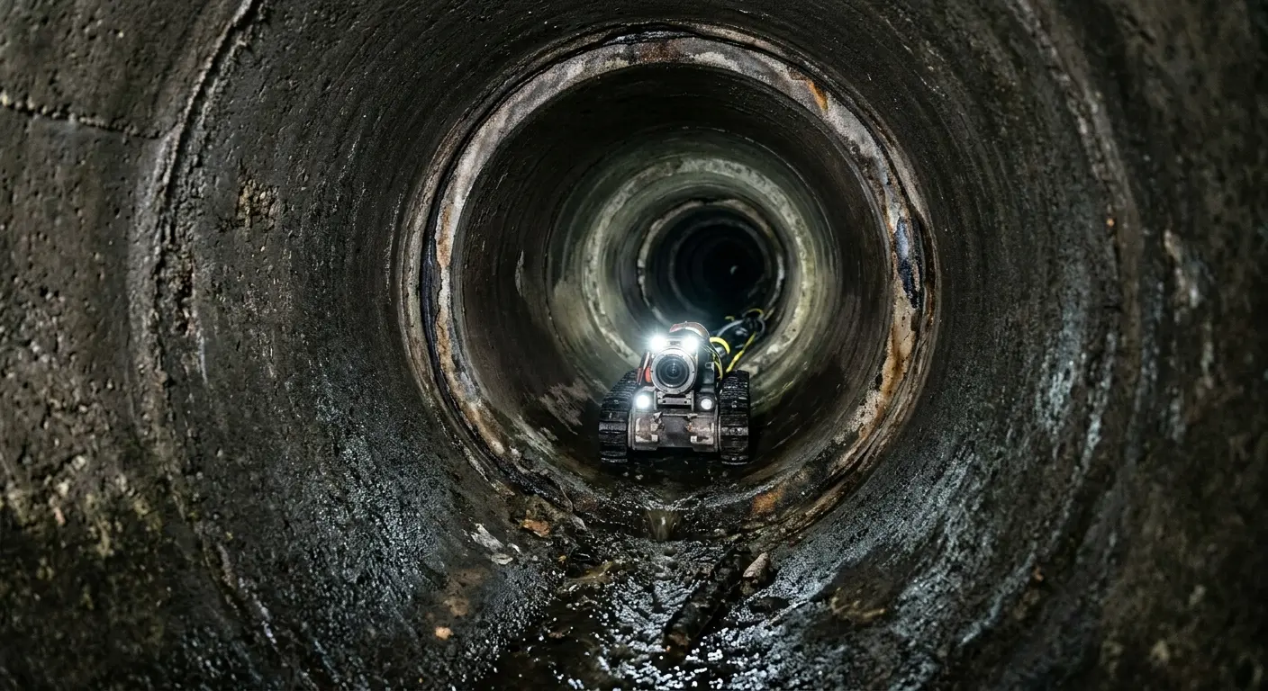 Robotic sewer camera inspecting pipe interior for Sewer Line Cleaning in East Renton Highlands